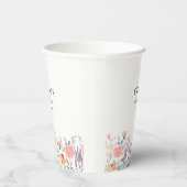 シンプルな水彩花柄ガーデンベビーシャワー 紙コップ (右)