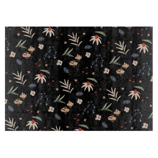 シンプルな水彩花 1 カッティングボード (正面)