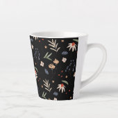 シンプルな水彩花 1 カフェラテマグ (右)