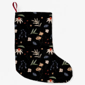 シンプルな水彩花 1 スモールクリスマスストッキング (正面)