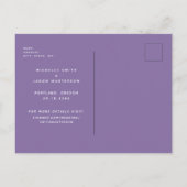 シンプルな水彩 ラベンダー&葉っぱ おふたりの結婚式のご案内 ポストカード (裏面)