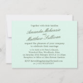 シンプルな水彩 春の葉の結婚式招待状 招待状 (裏面)