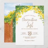 シンプルな水彩 結婚式招待状 招待状 (正面/裏面)