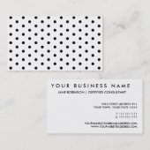 シンプルな水玉模様の白黒パターン 名刺 (正面/裏面)