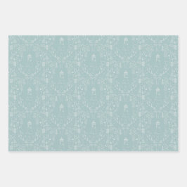 シンプルな沿岸の海辺の灯台コンパス航海 ラッピングペーパーシート