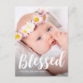 シンプルな洗礼感謝状 クロス写真付き ポストカード (正面)