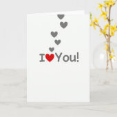 シンプルな浮かぶハートのI Love Youカード カード (黄色い花)