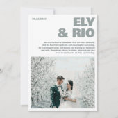 シンプルな海の写真で結婚発表カード 「私たちは内緒で結婚しました」 案内状 (裏面)