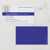 シンプルな海軍及び白い写真の青の背部名刺 名刺 (正面/裏面)