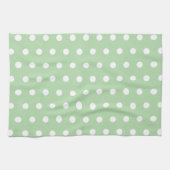 シンプルな淡い緑の水玉模様のキッチンタオル キッチンタオル (横)