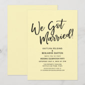 シンプルな淡黄色の結婚式の招待状 招待状 (正面/裏面)