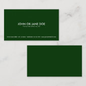 シンプルな深緑色 名刺 (正面/裏面)