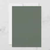 シンプルな濃い緑のフォーマル教会結婚式 招待状 (裏面)