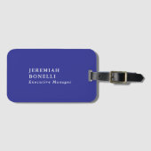 シンプルな濃紺のモダンデザイン ラゲッジタグ (正面横)