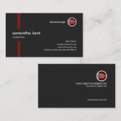 シンプルな灰色の刺すようで赤いはさみ金CEOの議長 名刺 (正面/裏面)