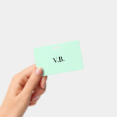 シンプルな無地のカラーに名前のテキストモノグラム バッジ (Handheld)