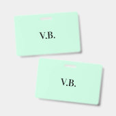 シンプルな無地のカラーに名前のテキストモノグラム バッジ (Front & Back)