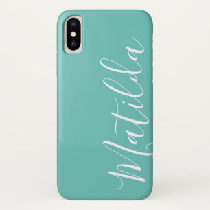 シンプルな無地の名前入り iPhone X ケース