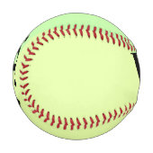 シンプルな無地の色 + 名前 テキスト モノグラム 黄色 野球ボール (正面左)