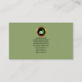 シンプルな煙の緑の群葉の景色のマネージャー 名刺 (裏面)