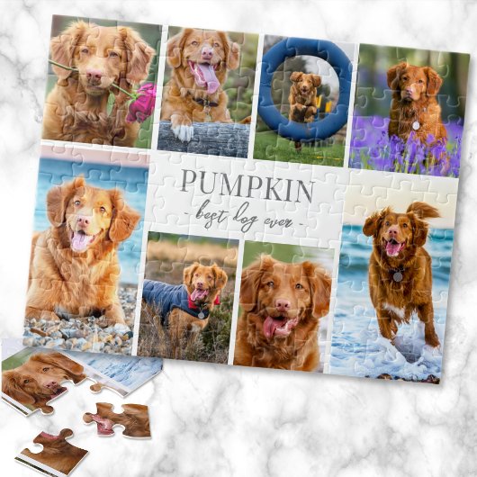 シンプルな犬のペット写真コラージュ ジグソーパズル