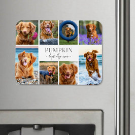 シンプルな犬のペット写真コラージュ マグネット