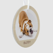 シンプルな犬の仔犬のクリスマスペットの写真 オーナメント (正面)