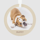 シンプルな犬の仔犬のクリスマスペットの写真 オーナメント (裏面)