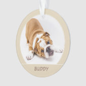 シンプルな犬の仔犬のクリスマスペットの写真 オーナメント (正面)