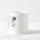 シンプルな犬の線画 かわいい コーヒーマグカップ (正面左)
