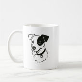 シンプルな犬の線画 かわいい コーヒーマグカップ (左)