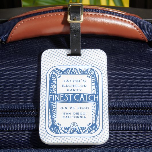 シンプルな独身パーティー 釣り仲間との週末旅行 ラゲッジタグ (正面インサイチュ2)