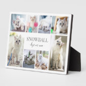 シンプルな猫のペット写真コラージュ フォトプラーク (側面)