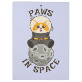 シンプルな猫の宇宙飛行士 月の宇宙動物 クリップボード (裏面)