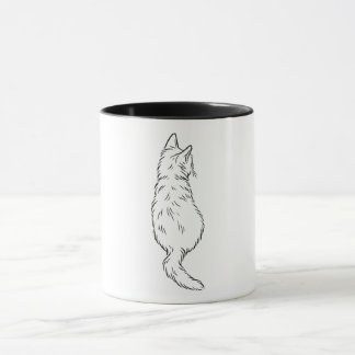 シンプルな猫の後ろ姿 ラインアート マグカップ