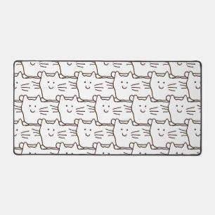 シンプルな猫の線画 デスクマット