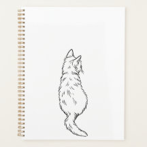 シンプルな猫の背面線画デイリープランナー