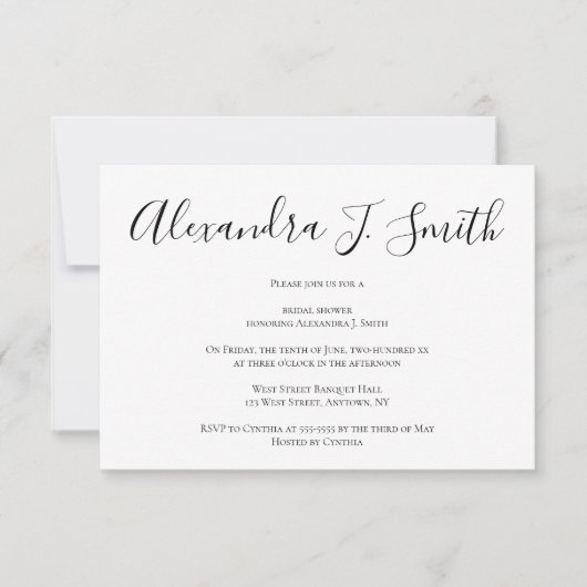 シンプルな現代のブライズシャワー招待状 招待状 (正面)