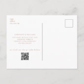 シンプルな現代のモノグラム ピンクのSave the Date 案内ポストカード (裏面)