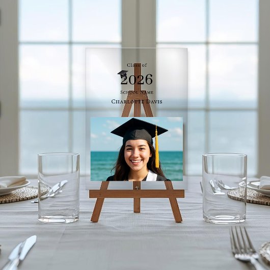 シンプルな現代の写真　卒業生 アクリルサイン