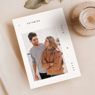 シンプルな現代の結婚式写真 Save The Date 招待状