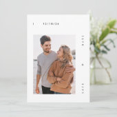 シンプルな現代の結婚式写真 Save The Date 招待状 (スタンド正面)