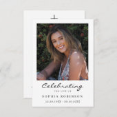 シンプルな現代の葬儀追悼写真カード (正面/裏面)