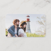 シンプルな現代のQRコード ウェブサイト写真 ウェディング エンクロージャーカード (裏面)