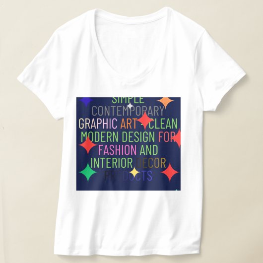 シンプルな現代グラフィック Tシャツ (レイダウン)