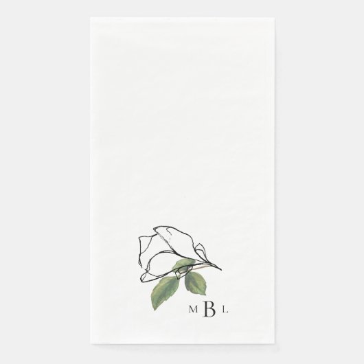 シンプルな現代風 手描きの茎 モノグラム (正面)