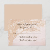 シンプルな田園風ウェディング招待状（木の絵付き）への返信カード 出欠カード (正面/裏面)