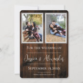 シンプルな田舎風の写真でおめでたい日を保存 セーブザデート (裏面)