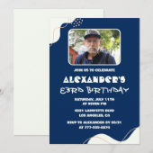 シンプルな男性の写真83歳の誕生日招待状 招待状 (正面/裏面)