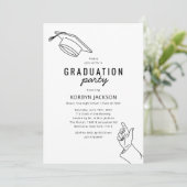 シンプルな男性の写真 卒業パーティー 招待状 (スタンド正面)